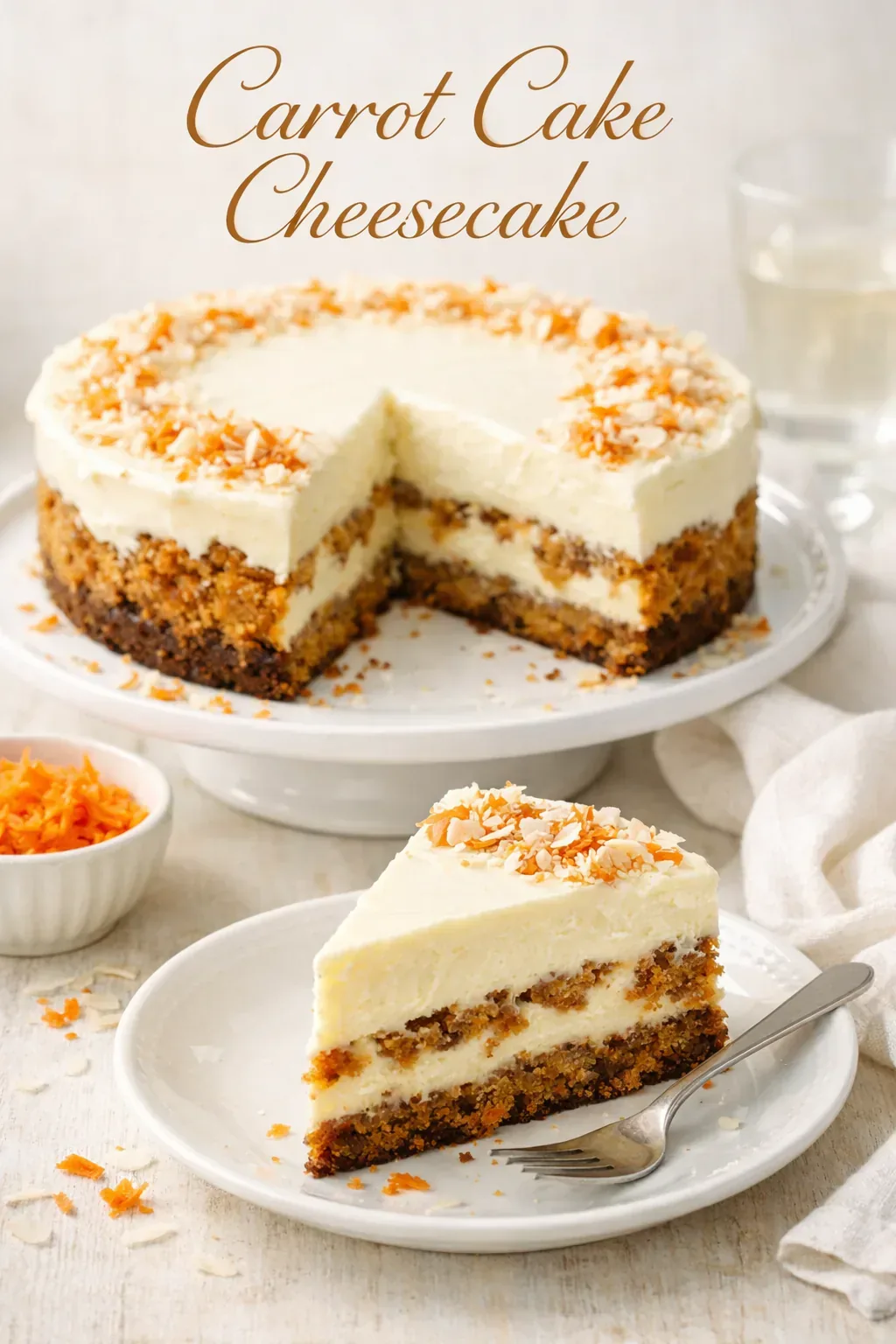 Carrot Cake Cheesecake Rezept mit Frischkäse-Frosting