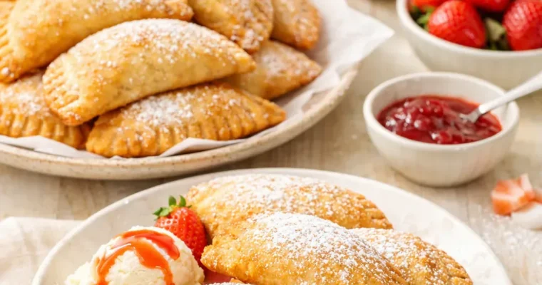 Frittierte Strawberry-Cheesecake-Pies – knuspriges Dessert