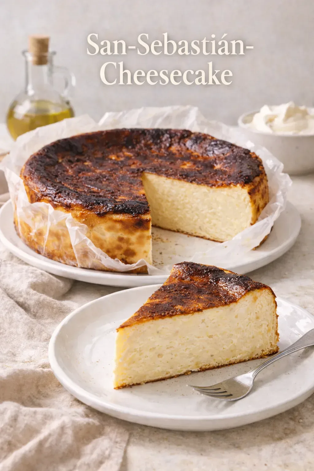 San-Sebastián-Cheesecake – cremiger baskischer Cheesecake