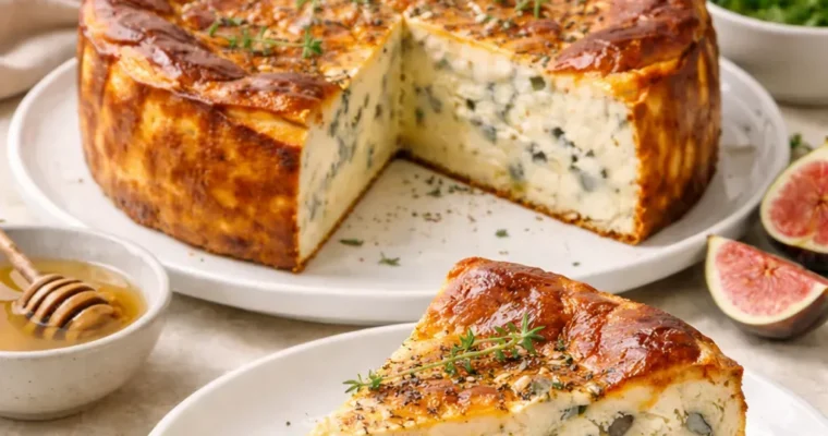 Herzhafter San-Sebastián-Cheesecake mit Blauschimmelkäse