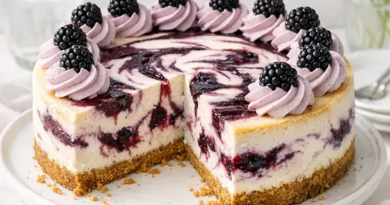 Brombeer Cheesecake mit Swirl