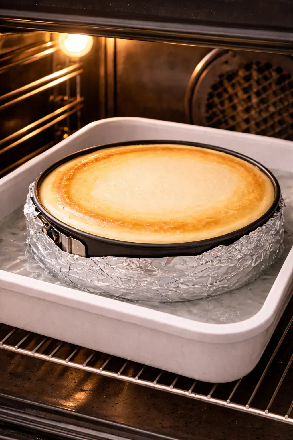 Grundtechnik: Cheesecake mit Keksboden und Wasserbad backen