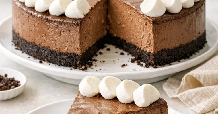 Hot Chocolate Cheesecake mit Marshmallows