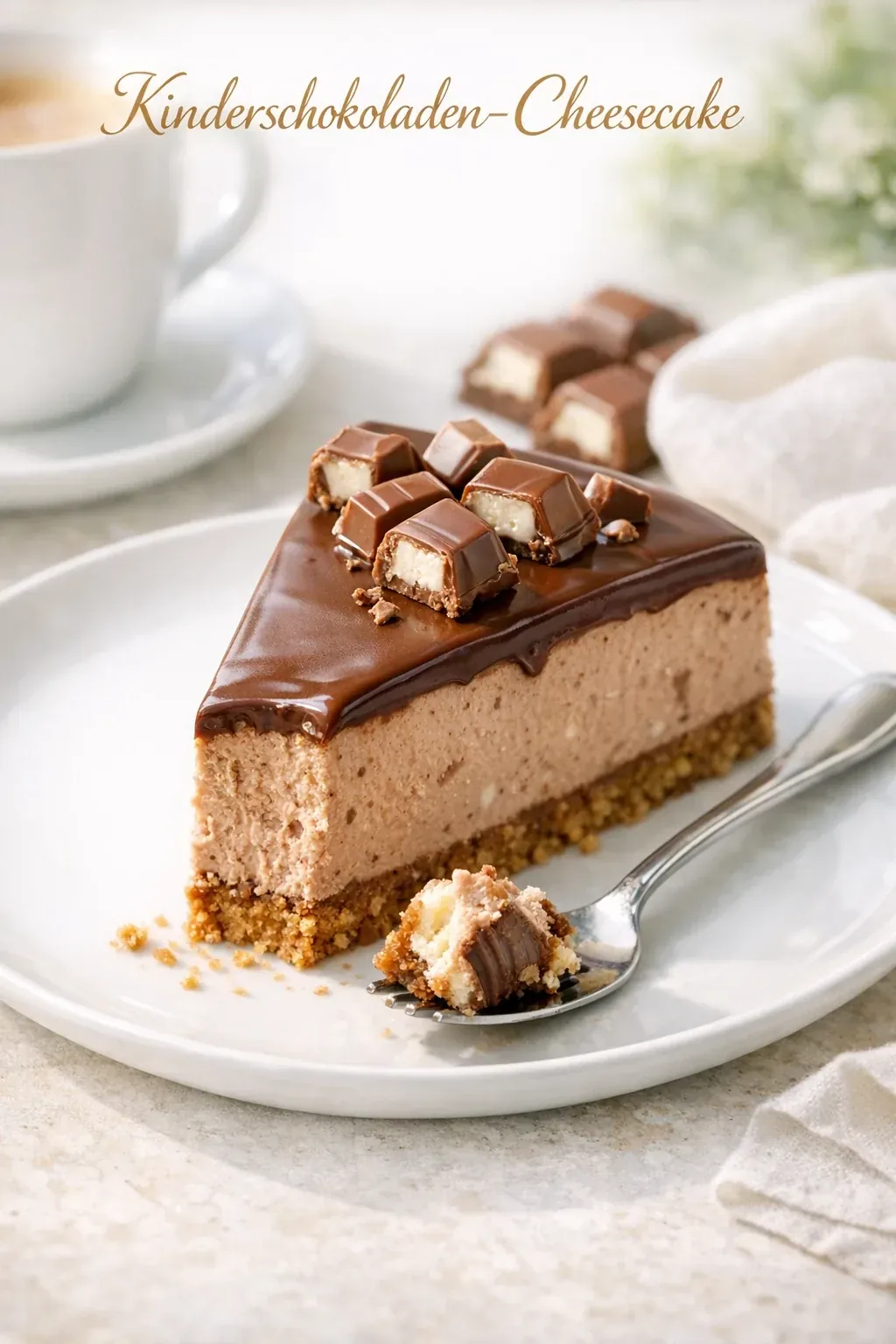 Kinderschokoladen-Cheesecake mit cremiger Quark-Frischkäse-Füllung