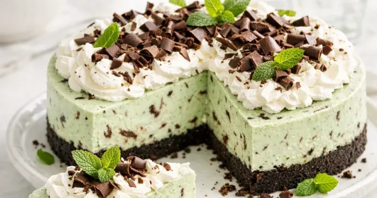Mint Schoko Cheesecake mit Schokoboden
