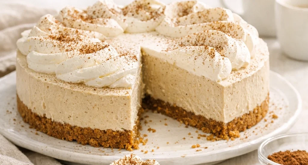 No-Bake Coffee Cheesecake mit Biscoff-Boden