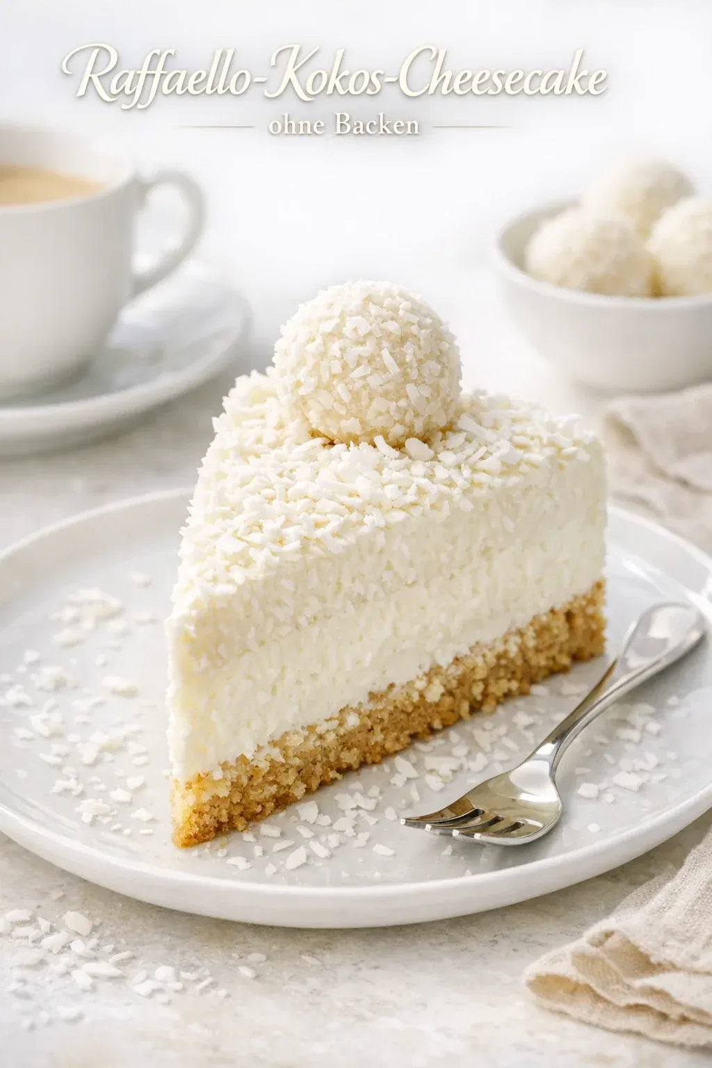 Raffaello-Kokos-Cheesecake ohne Backen