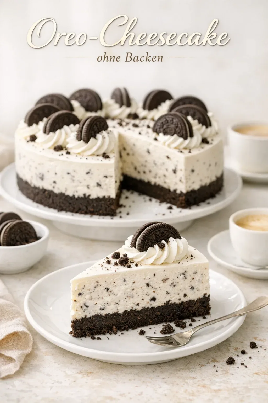 Oreo-Cheesecake ohne Backen mit cremiger Füllung