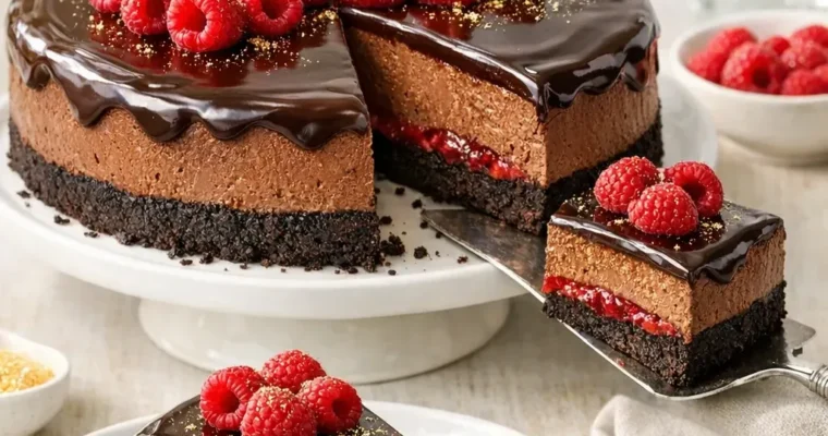 Schoko-Himbeer-Cheesecake mit Ganache