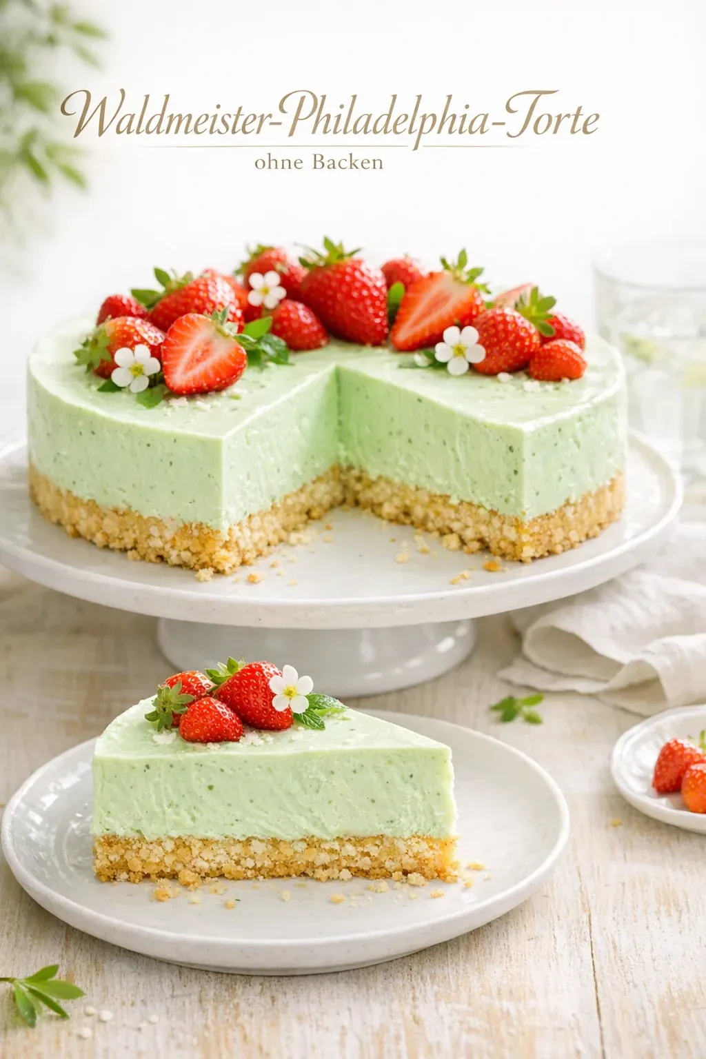 Waldmeister-Philadelphia-Torte ohne Backen