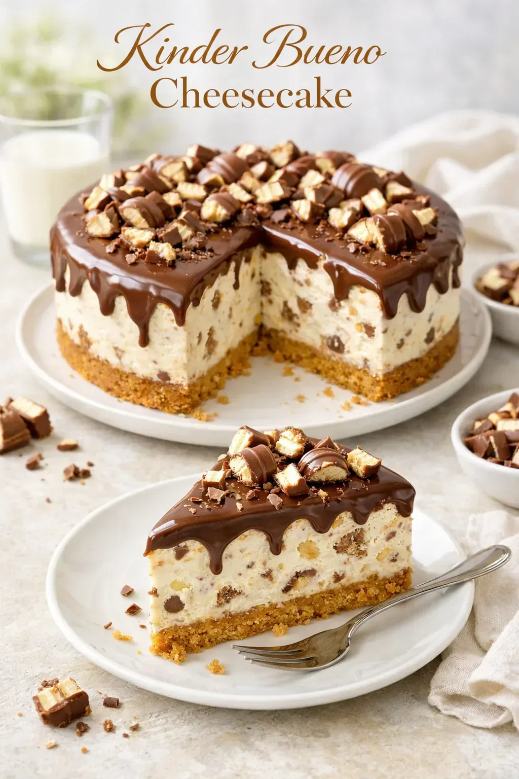 Kinder Bueno Cheesecake – cremiges Rezept mit Schokolade