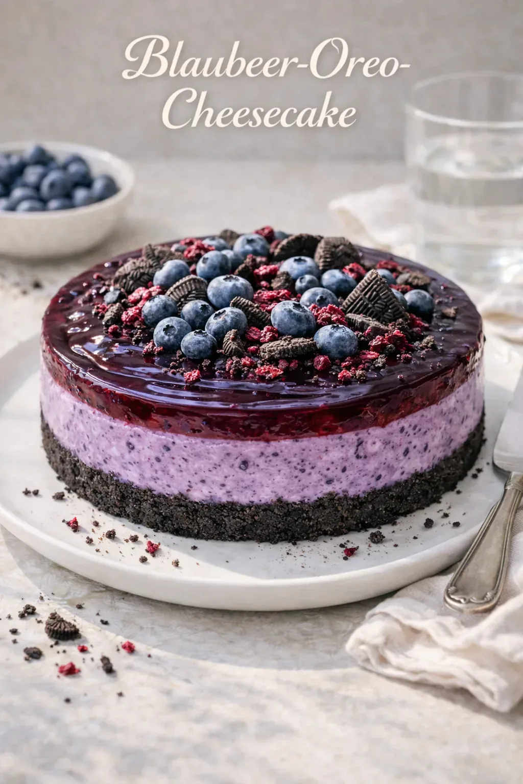 Blaubeer-Oreo-Cheesecake – cremiges Rezept mit Beeren