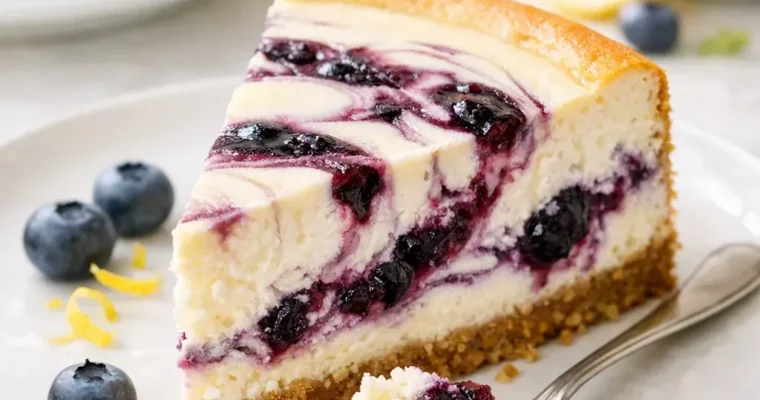Blaubeer-Zitronen-Marmor-Cheesecake
