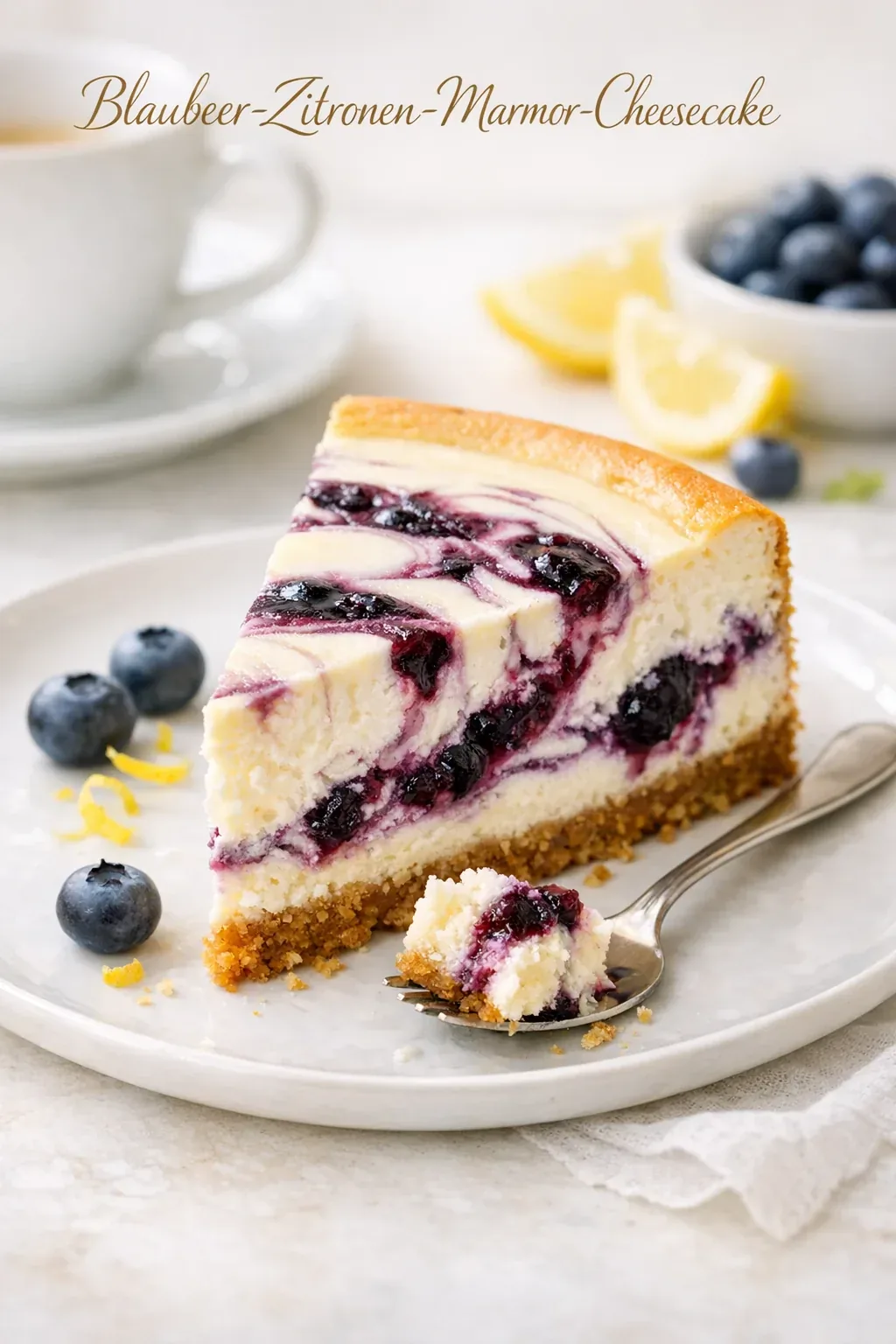 Blaubeer-Zitronen-Marmor-Cheesecake