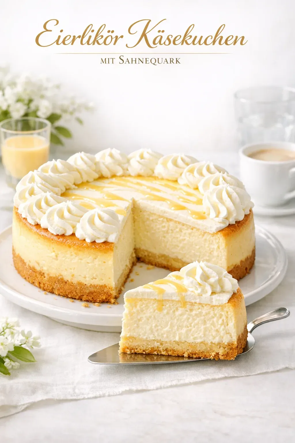 Eierlikör Käsekuchen mit Sahnequark