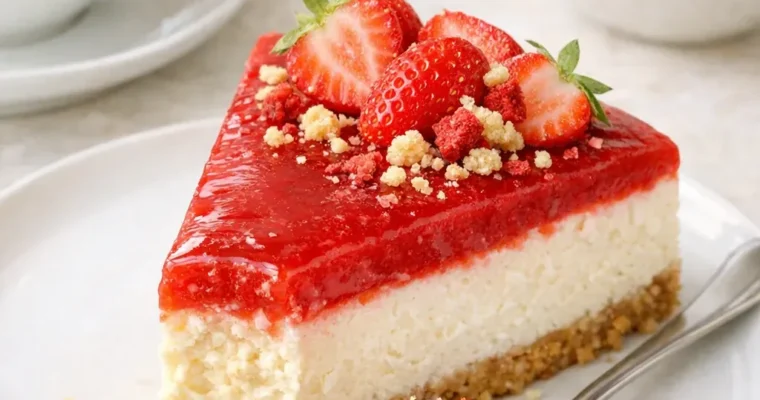 Erdbeer-Cheesecake mit fruchtigem Guss