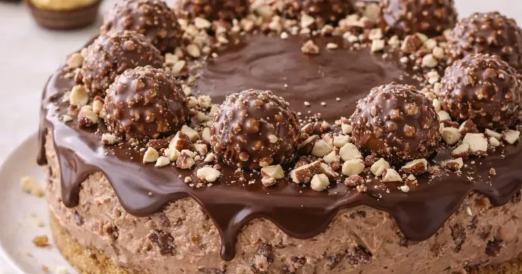 Ferrero Rocher Cheesecake ohne Backen