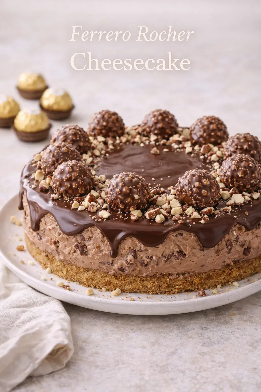 Ferrero Rocher Cheesecake ohne Backen