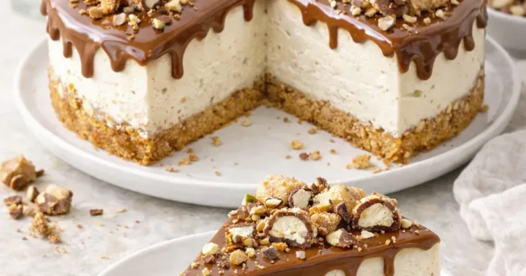 Haselnuss-Cheesecake mit Hippo-Waffelriegeln – cremig & knusprig