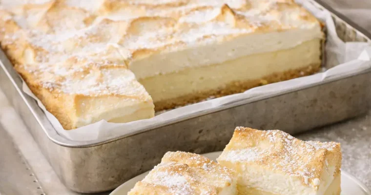Käsekuchen vom Blech mit Quark und Baiser