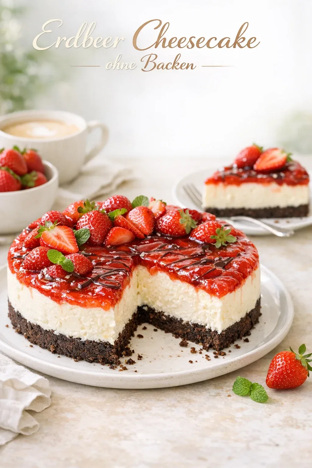 Erdbeer Cheesecake ohne Backen