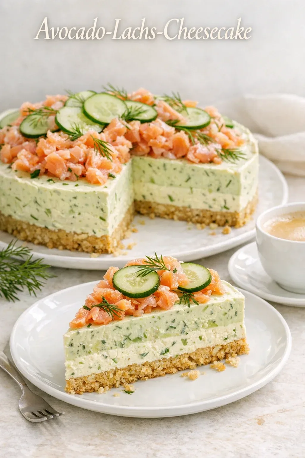 Herzhafter Avocado-Lachs-Cheesecake ohne Backen