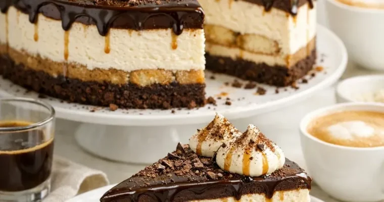 Tiramisu Cheesecake mit Mascarpone, Espresso und Marsala
