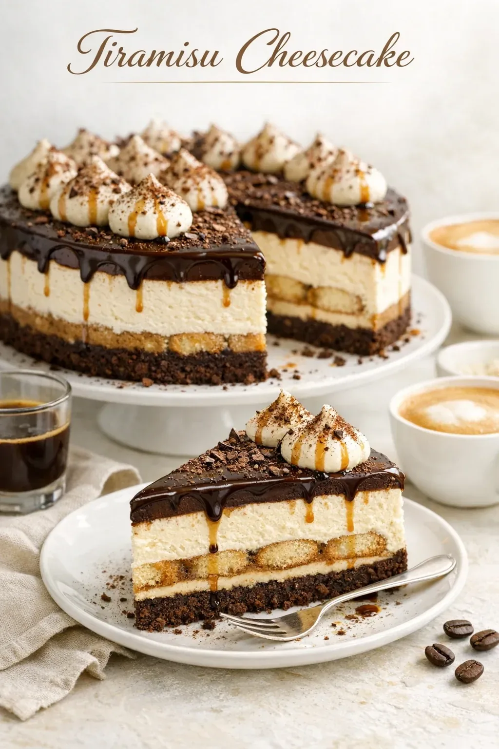 Tiramisu Cheesecake mit Mascarpone, Espresso und Marsala