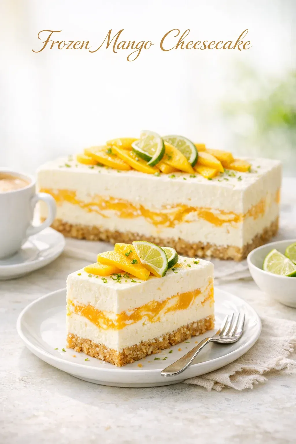 Frozen Mango Cheesecake aus der Kastenform