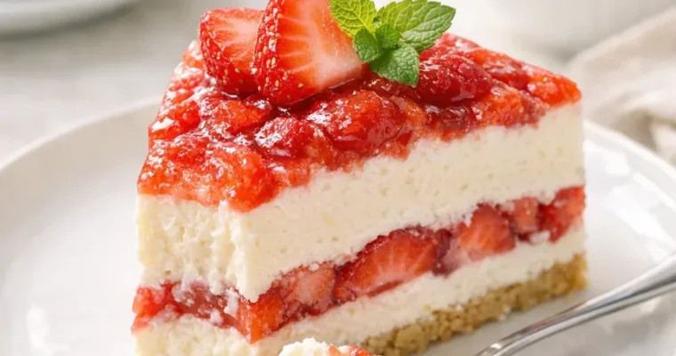 Einfache Erdbeer Cheesecake Lasagne ohne Backen