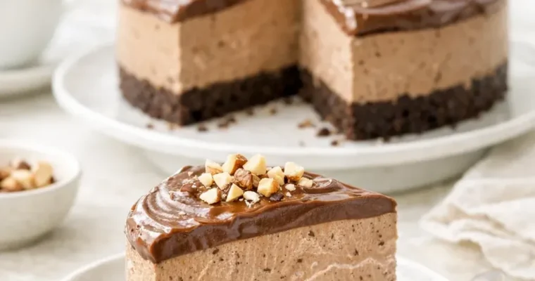 Frozen Nutella Cheesecake mit Keksboden