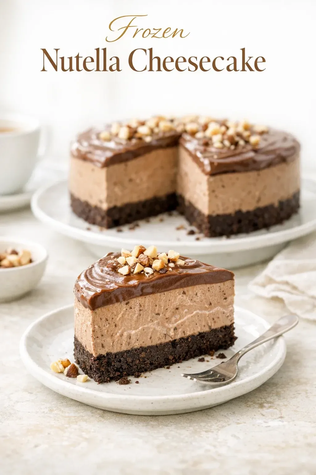 Frozen Nutella Cheesecake mit Keksboden