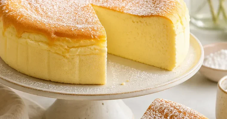 Japanischer Baumwoll-Cheesecake aus dem Ofen