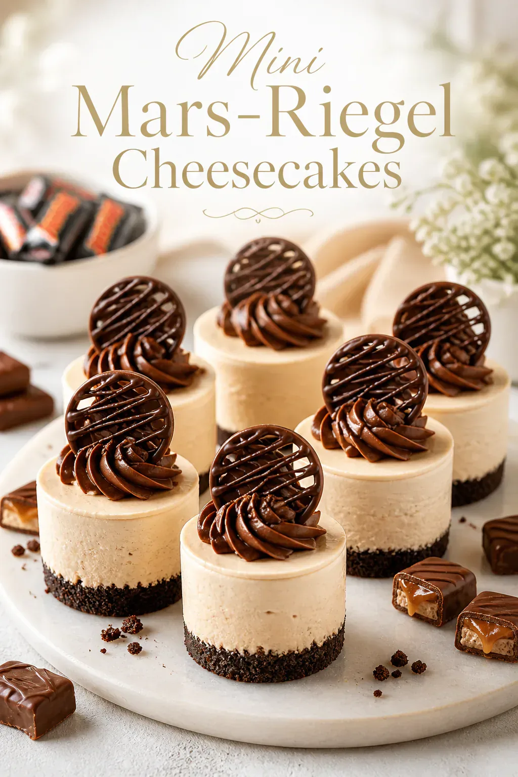 Mini Mars-Riegel Cheesecakes ohne Backen