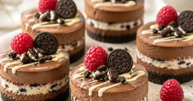 Mini Schoko-Cheesecakes mit Oreo-Füllung