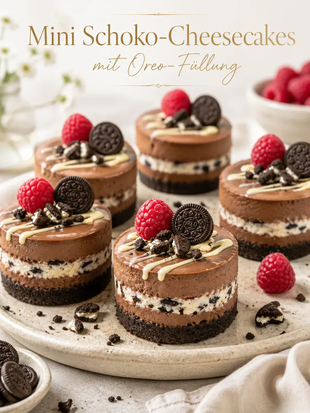 Mini Schoko-Cheesecakes mit Oreo-Füllung