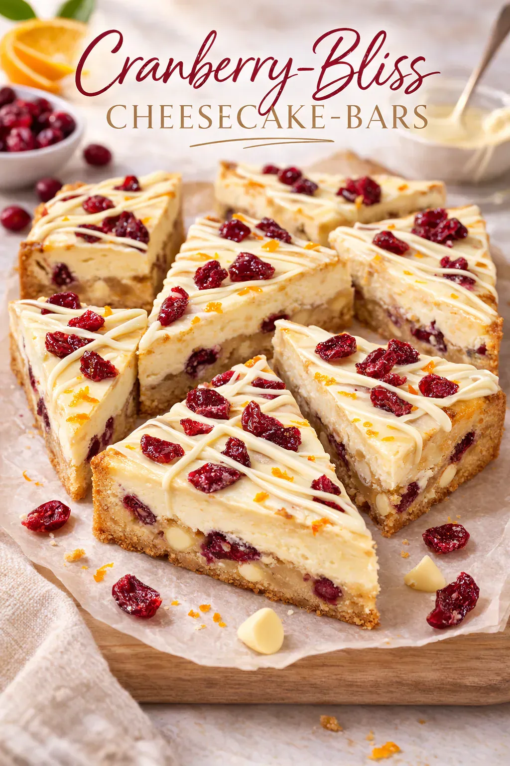 Cranberry-Bliss-Cheesecake-Bars – fruchtige Cheesecake Bars