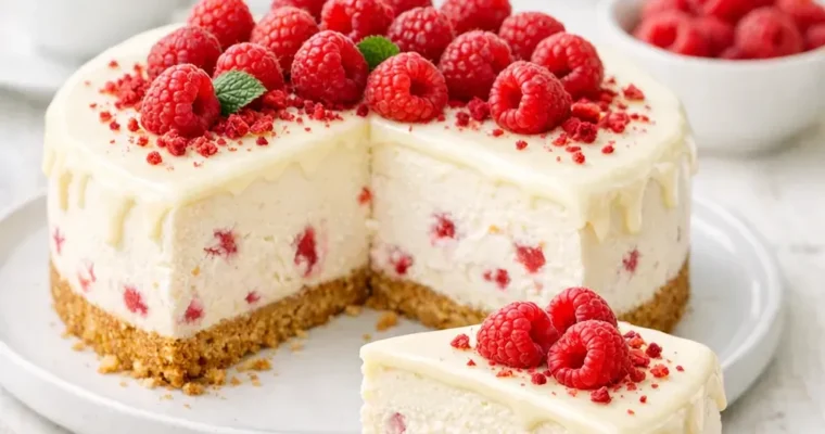 White Chocolate Raspberry Cheesecake ohne Backen