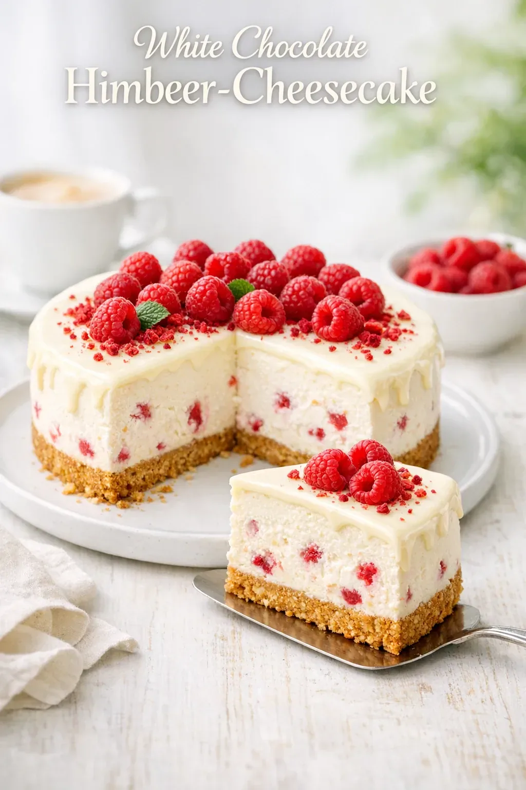 White Chocolate Raspberry Cheesecake ohne Backen