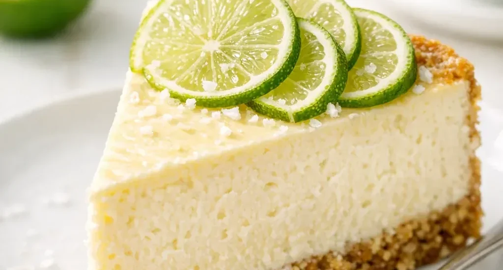 Margarita Cheesecake mit Limette, Tequila und Salzbrezelboden
