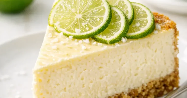 Margarita Cheesecake mit Limette, Tequila und Salzbrezelboden