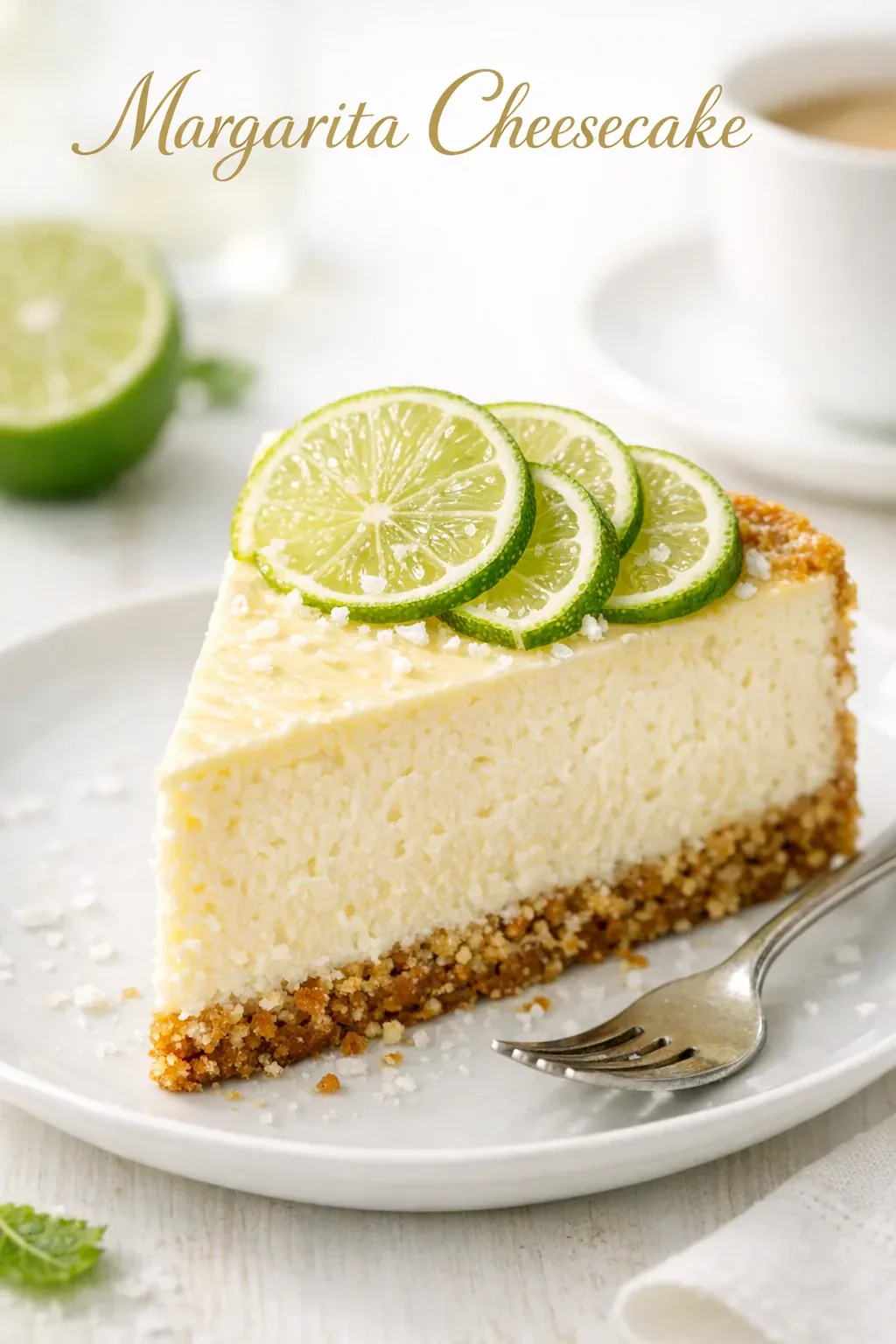 Margarita Cheesecake mit Limette, Tequila und Salzbrezelboden