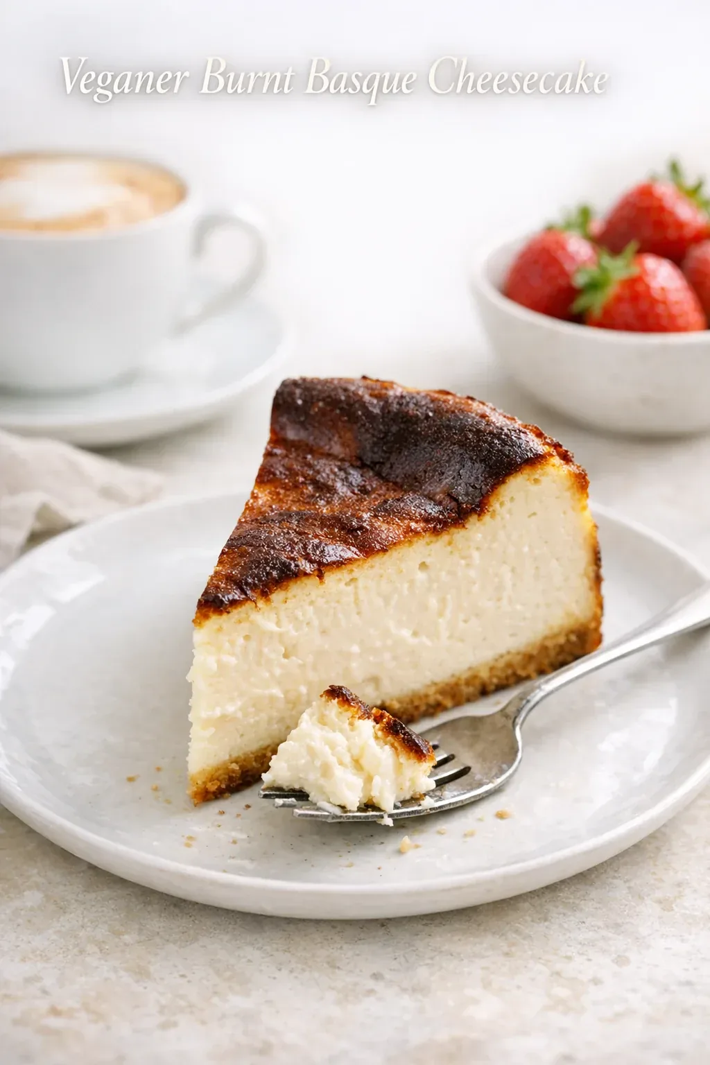 Veganer Baskischer Cheesecake nach San-Sebastián-Art