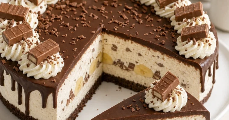 Kinder-Riegel-Bananen-Cheesecake ohne Backen